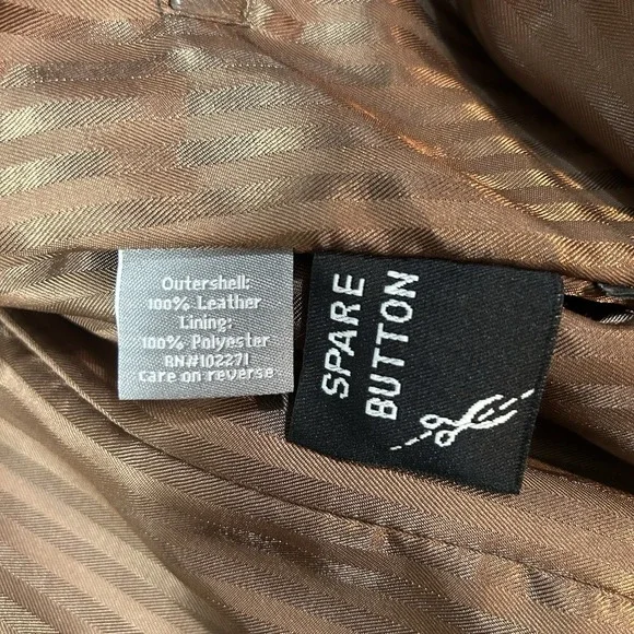 Apt 9 Leather blazer Brown Men's size 42R jacket leather sport coat - Picture 8 of 12